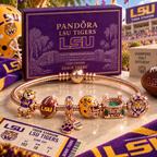 LSU Pink Gold Charm Bracelet Set PNPA