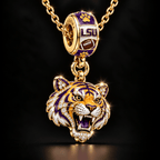 LSUT Solid Gold Chain with Diamond Pendant BMD
